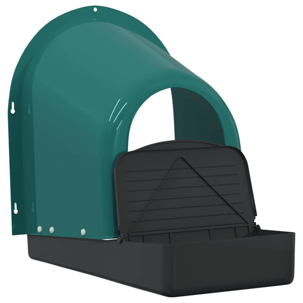 KFX-0580925 Wall-Mounted Chicken Nesting Boxes - Set of 4, Dark Green ABS Plastic, Space-Saving Design with Easy Access for Egg Collection