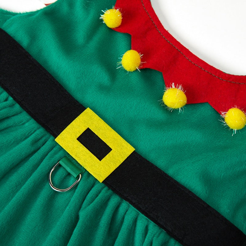 KFX-0581693 Warm Green Dog Skirt for Christmas – Cute Pet Clothing in Various Sizes