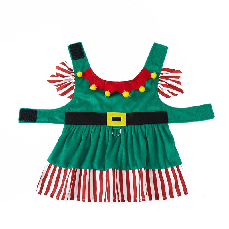 KFX-0581693 Warm Green Dog Skirt for Christmas – Cute Pet Clothing in Various Sizes