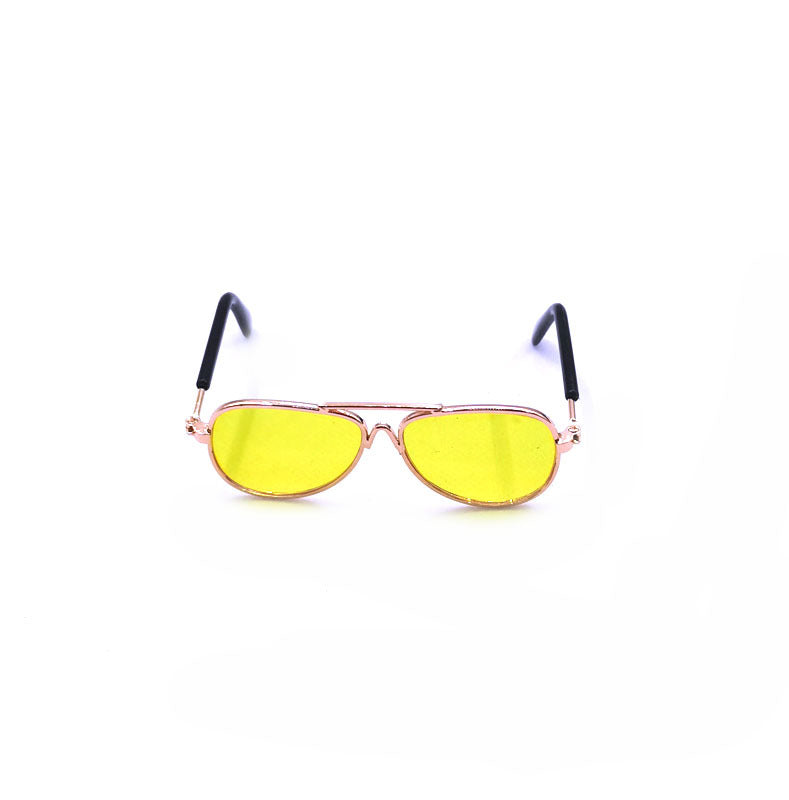 KFX-0584125 Pet Mini Hip Hop Sunglasses - Metal Frame with Resin Lenses, Stylish Accessories for Small Pets