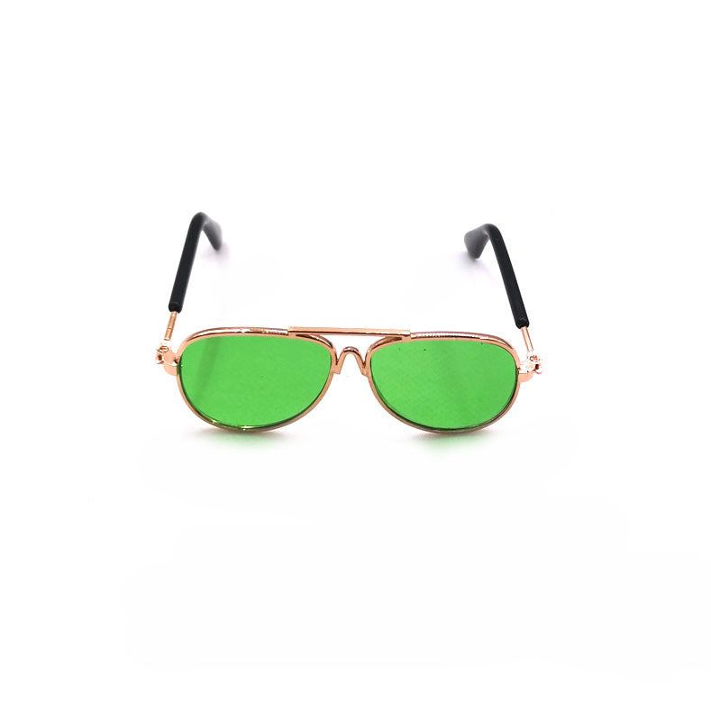 KFX-0584125 Pet Mini Hip Hop Sunglasses - Metal Frame with Resin Lenses, Stylish Accessories for Small Pets