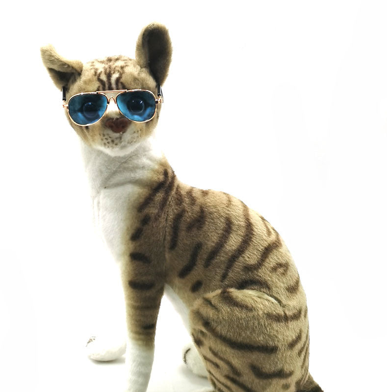 KFX-0584125 Pet Mini Hip Hop Sunglasses - Metal Frame with Resin Lenses, Stylish Accessories for Small Pets