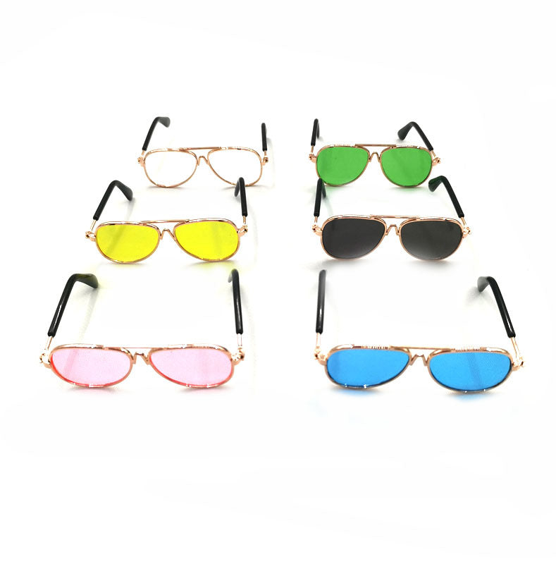KFX-0584125 Pet Mini Hip Hop Sunglasses - Metal Frame with Resin Lenses, Stylish Accessories for Small Pets