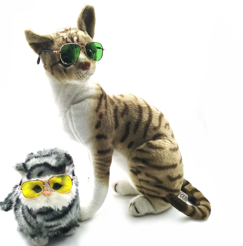 KFX-0584125 Pet Mini Hip Hop Sunglasses - Metal Frame with Resin Lenses, Stylish Accessories for Small Pets