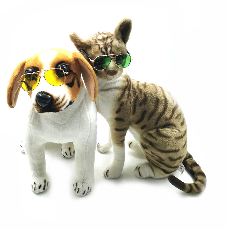 KFX-0584125 Pet Mini Hip Hop Sunglasses - Metal Frame with Resin Lenses, Stylish Accessories for Small Pets