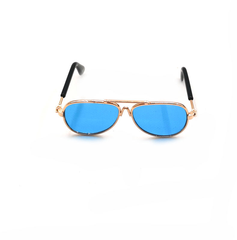 KFX-0584125 Pet Mini Hip Hop Sunglasses - Metal Frame with Resin Lenses, Stylish Accessories for Small Pets