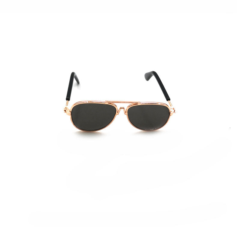 KFX-0584125 Pet Mini Hip Hop Sunglasses - Metal Frame with Resin Lenses, Stylish Accessories for Small Pets