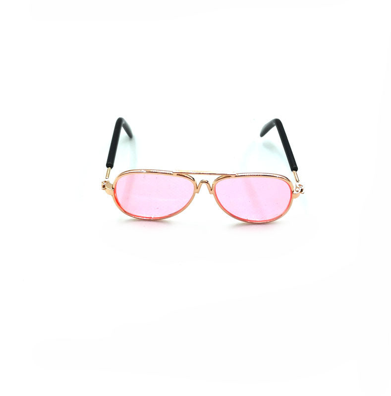 KFX-0584125 Pet Mini Hip Hop Sunglasses - Metal Frame with Resin Lenses, Stylish Accessories for Small Pets