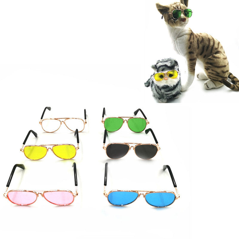 KFX-0584125 Pet Mini Hip Hop Sunglasses - Metal Frame with Resin Lenses, Stylish Accessories for Small Pets