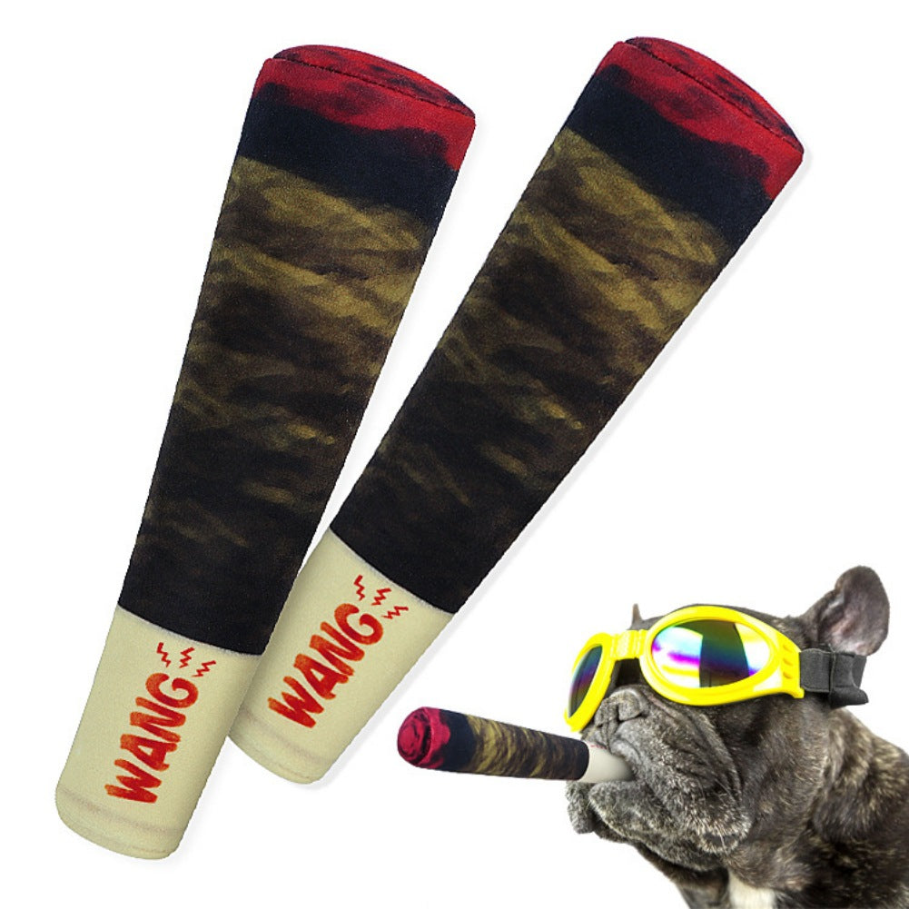 KFX-0585917 Plush Dog Toy with Sound - Fun Prank Cigarette Design for Playtime