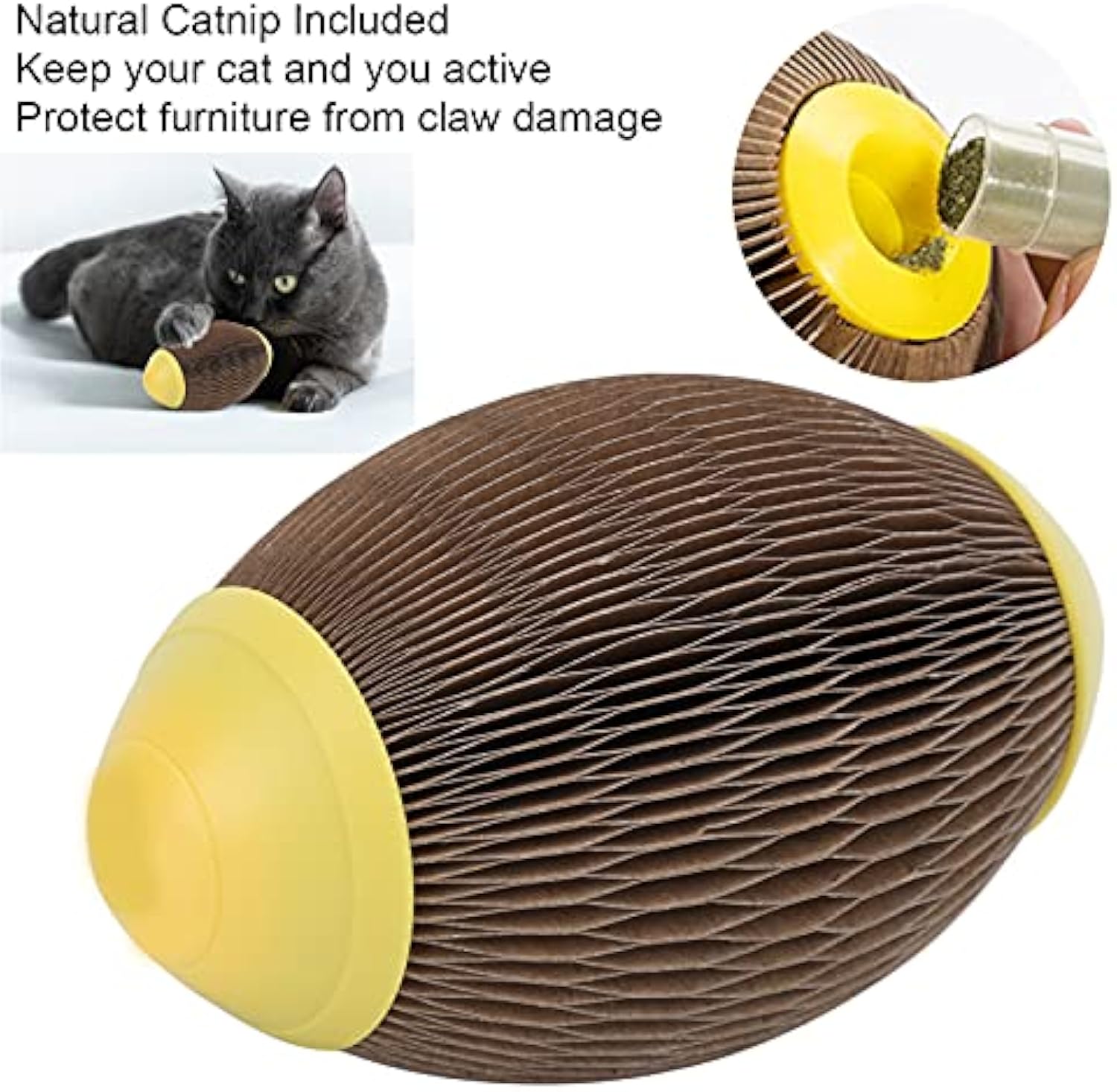 KFX-0586557 Eco-Friendly Catnip Football Toy for Active Play and Healthy Scratching