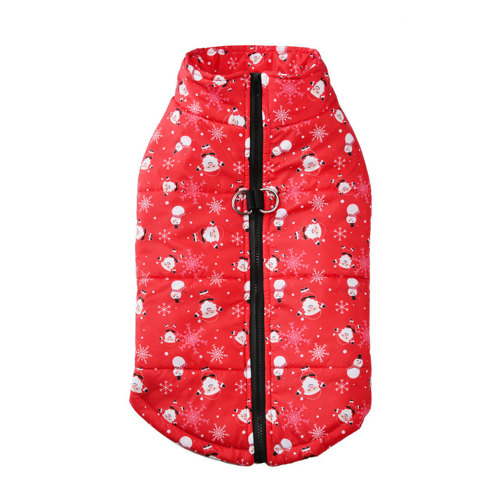 KFX-0587453 Warm Polyester Winter Dog Dress - Stylish Options in Purple Butterfly, Leopard Print, Christmas Green & Red, Sizes S-5XL