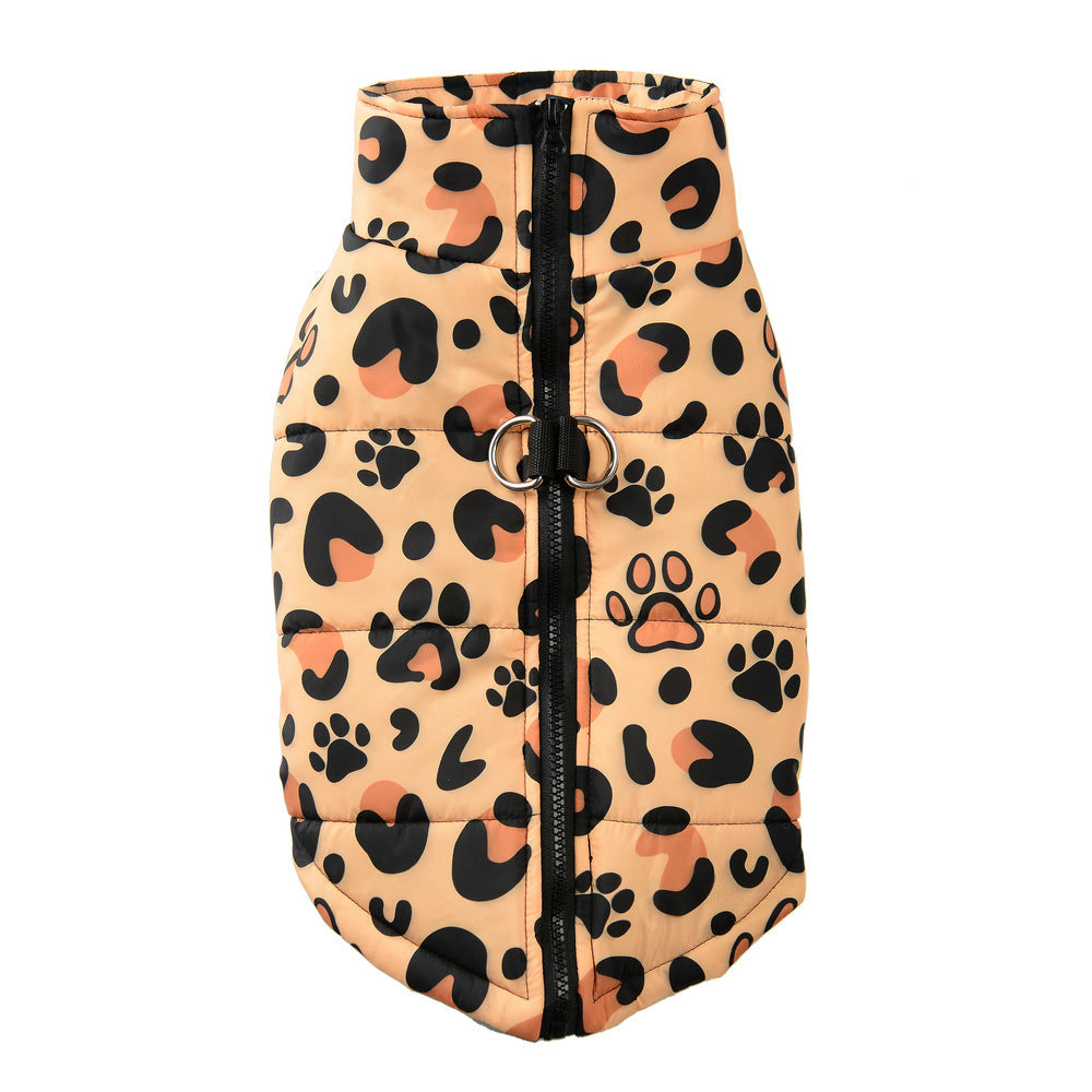 KFX-0587453 Warm Polyester Winter Dog Dress - Stylish Options in Purple Butterfly, Leopard Print, Christmas Green & Red, Sizes S-5XL