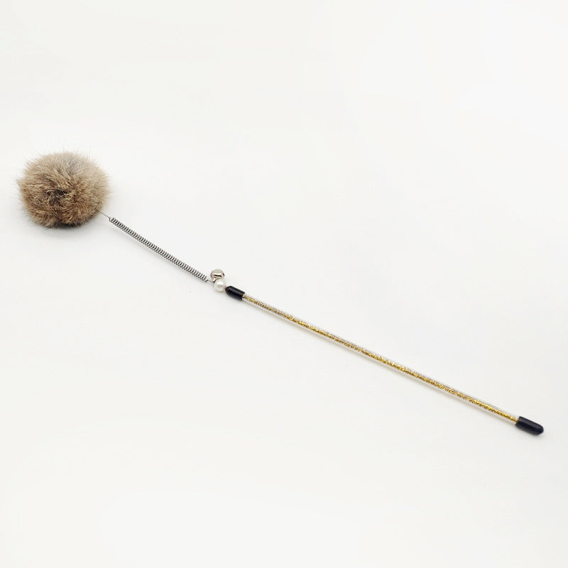KFX-0589885 Cat Chew Toy with Funny Plush Stick - Available in Multiple Colors