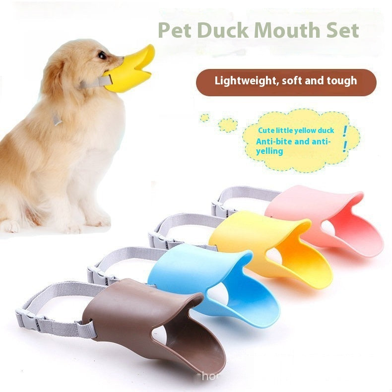 KFX-0590909 Dog Duckbilled Silicone Mouth Cover for Small to Medium Pets - Available in Multiple Colors