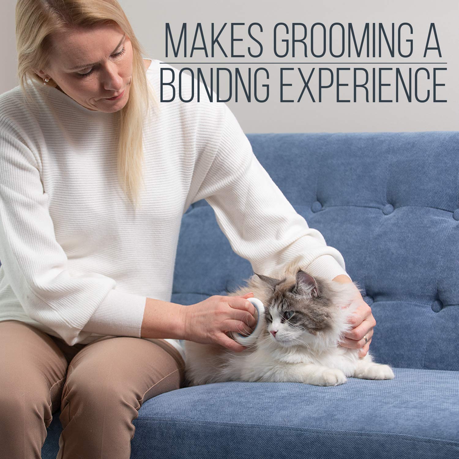 KFX-0592317 Gentle Grooming Deshedding Tool for Cats and Dogs - Ergonomic Design and Easy to Clean