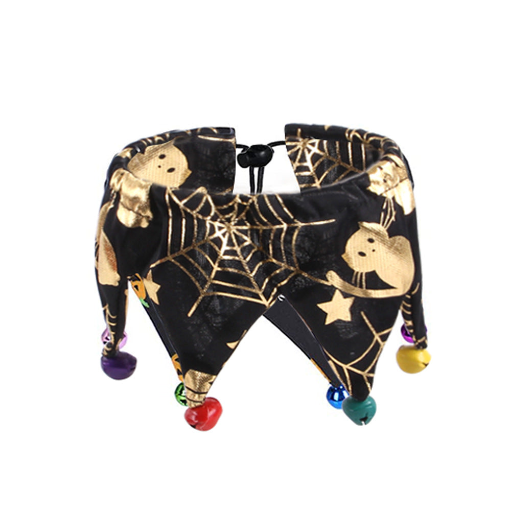 KFX-0592445 Skull Pattern Hat and Scarf Set with Cat Cape and Spider Web Design