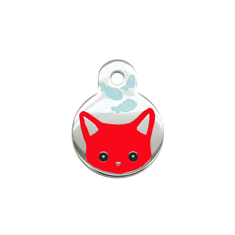 KFX-0596669 Cute Cartoon Cat and Fish Pendant for Dogs – Alloy Ornament Collar Accessory