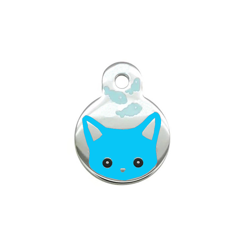 KFX-0596669 Cute Cartoon Cat and Fish Pendant for Dogs – Alloy Ornament Collar Accessory