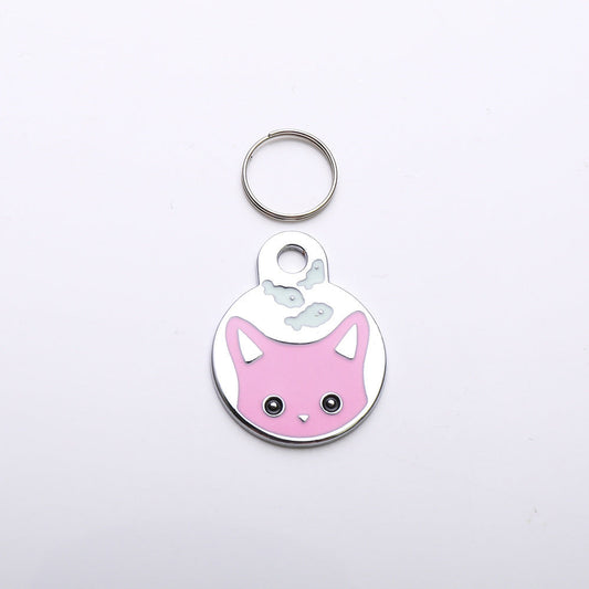 KFX-0596669 Cute Cartoon Cat and Fish Pendant for Dogs – Alloy Ornament Collar Accessory