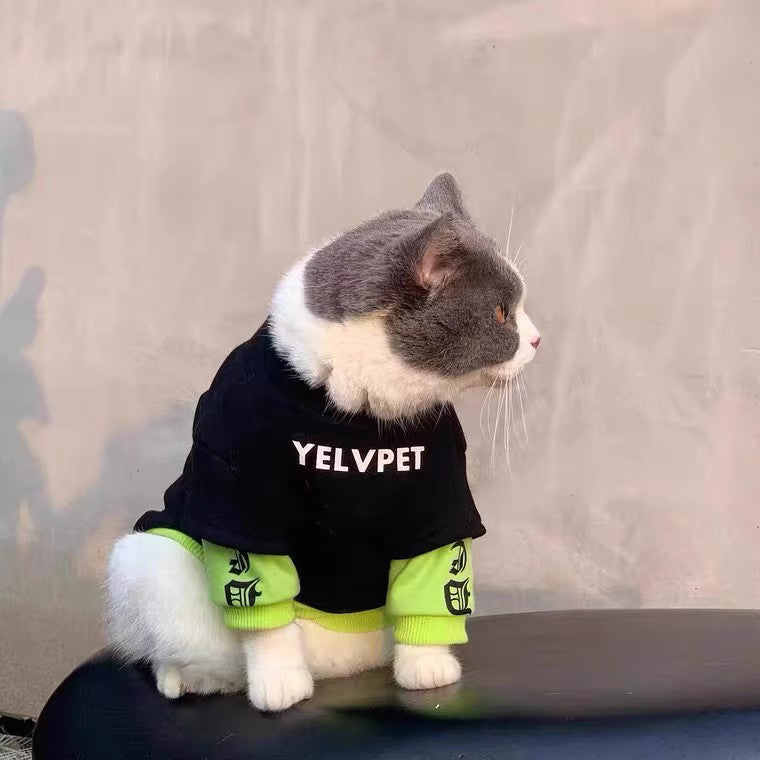 KFX-0598973 Cozy Black Panel Sweater for Cats and Small Dogs - Autumn and Winter Wear