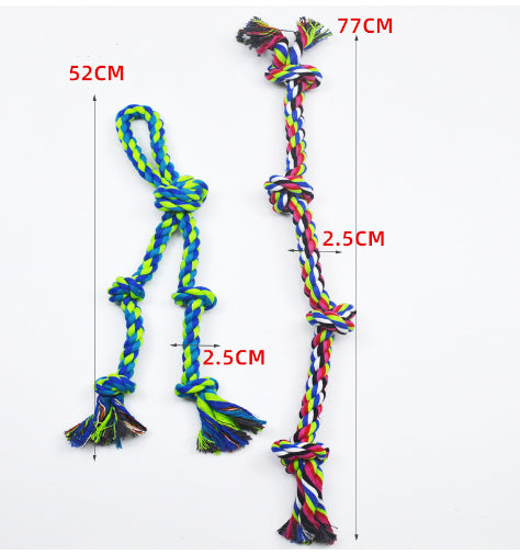 KFX-0599229 Heavy-Duty Cotton Rope Dog Toy Set for Large Breeds - Dental Chew & Tug of War Interactive Play