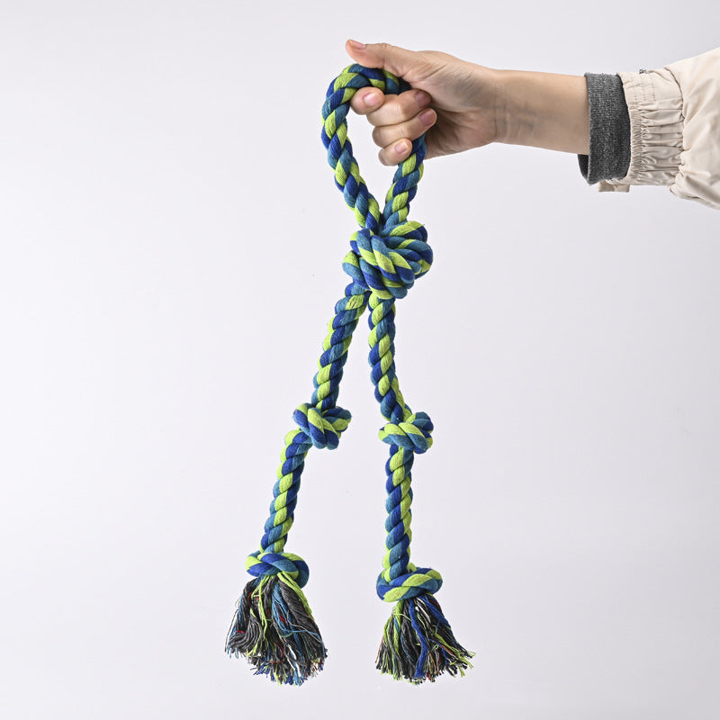 KFX-0599229 Heavy-Duty Cotton Rope Dog Toy Set for Large Breeds - Dental Chew & Tug of War Interactive Play