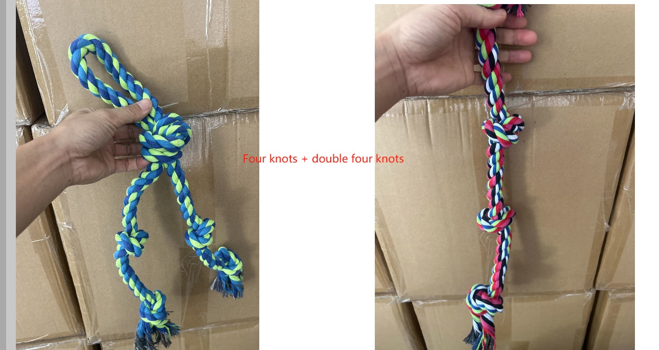KFX-0599229 Heavy-Duty Cotton Rope Dog Toy Set for Large Breeds - Dental Chew & Tug of War Interactive Play