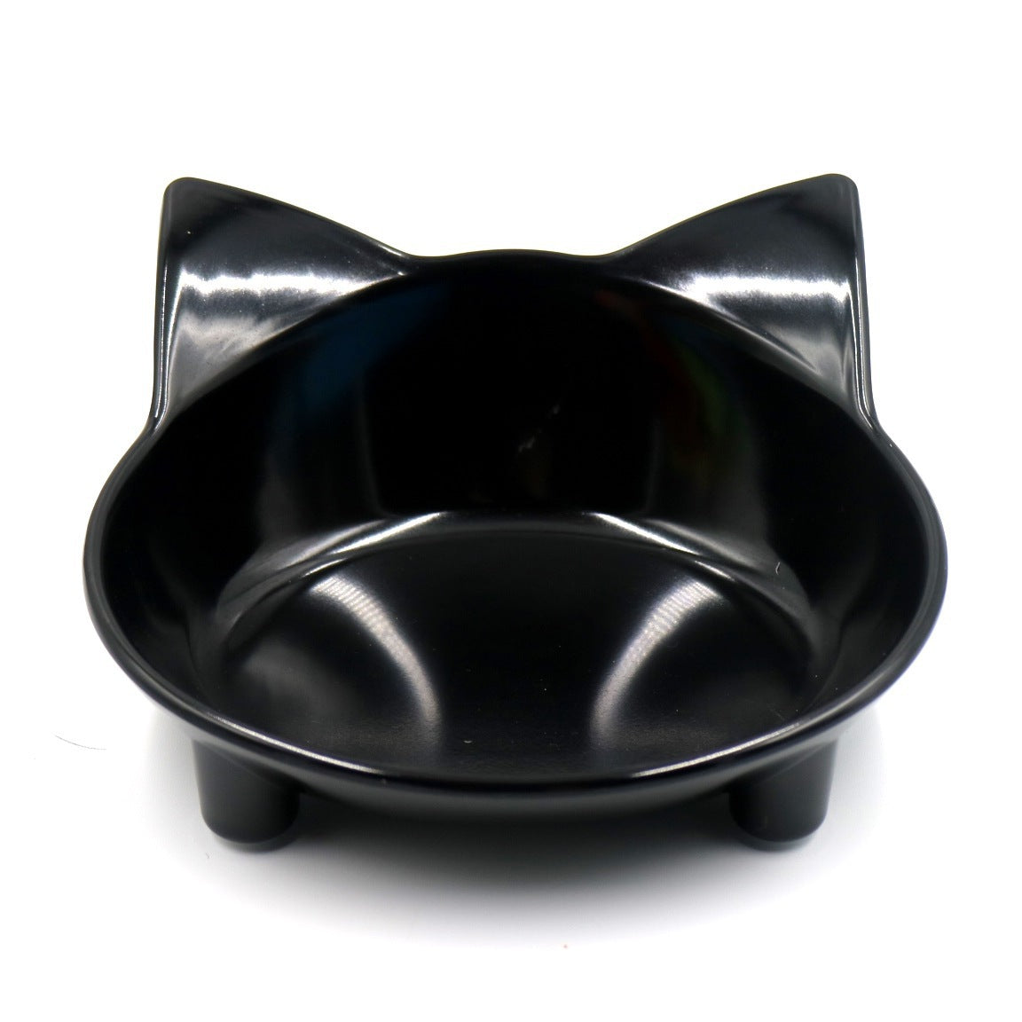 KFX-0600765 Anti-Slip Melamine Cat Bowl in Black for Easy Maintenance