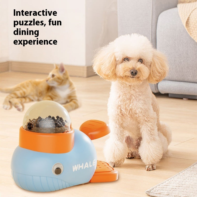 KFX-0601405 Large Dog Leakage Food Feeder Toy - Rock Yellow & Elegant White Design
