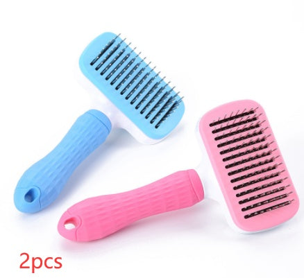 KFX-0602173 Self-Cleaning Pet Comb for Cats and Dogs with Thick Steel Needles - 18.5CM Long