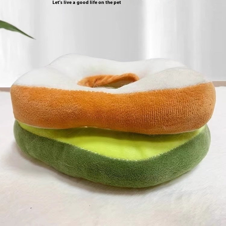 KFX-0602557 Adjustable Cartoon Headgear for Pets in Avocado and Toast Bread Designs