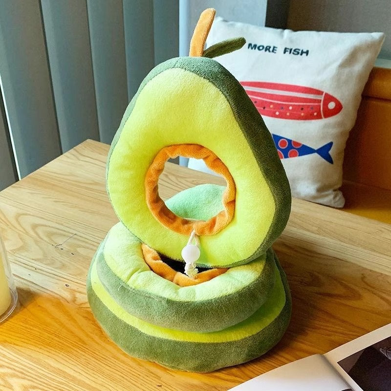 KFX-0602557 Adjustable Cartoon Headgear for Pets in Avocado and Toast Bread Designs