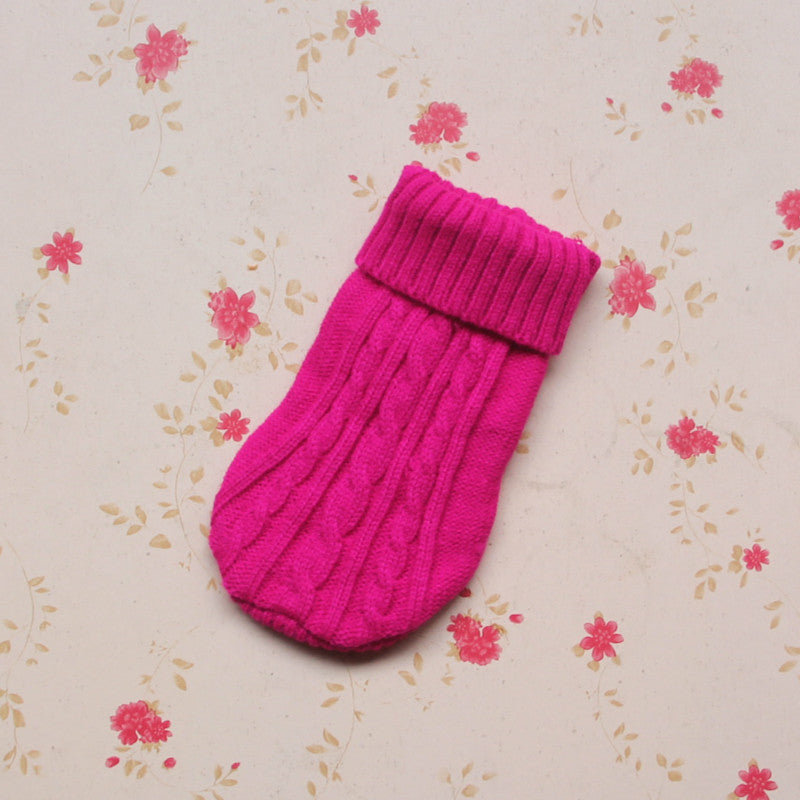 KFX-0604349 Cozy Knitted Dog Sweater for Small Breeds - Warm Autumn/Winter Design
