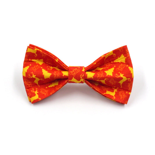 KFX-0606141 Detachable Bow Traction Collar with Christmas Deer Design and Matching Rope