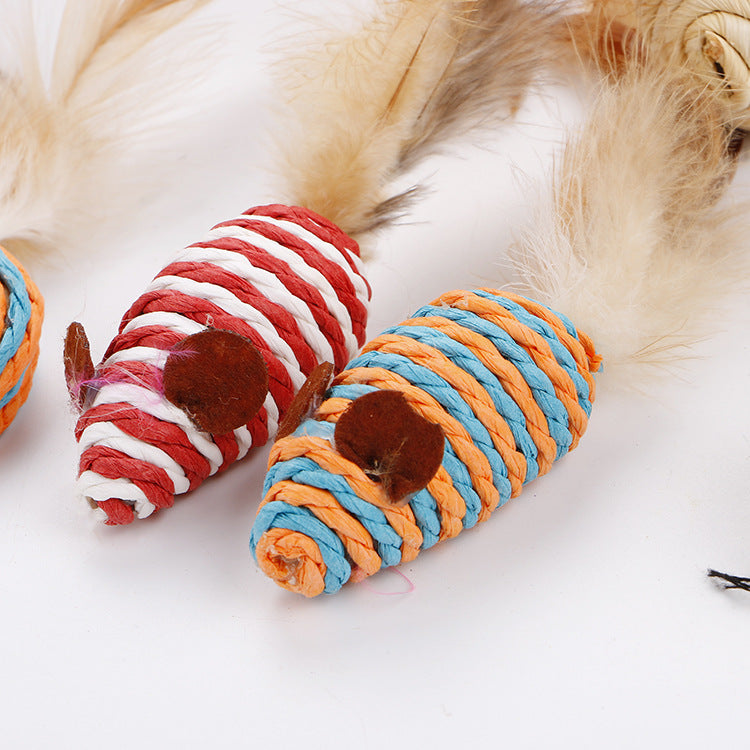 KFX-0607165 Interactive Toy Set with Feather Teasing Bell and Stick for Engaging Playtime Activities