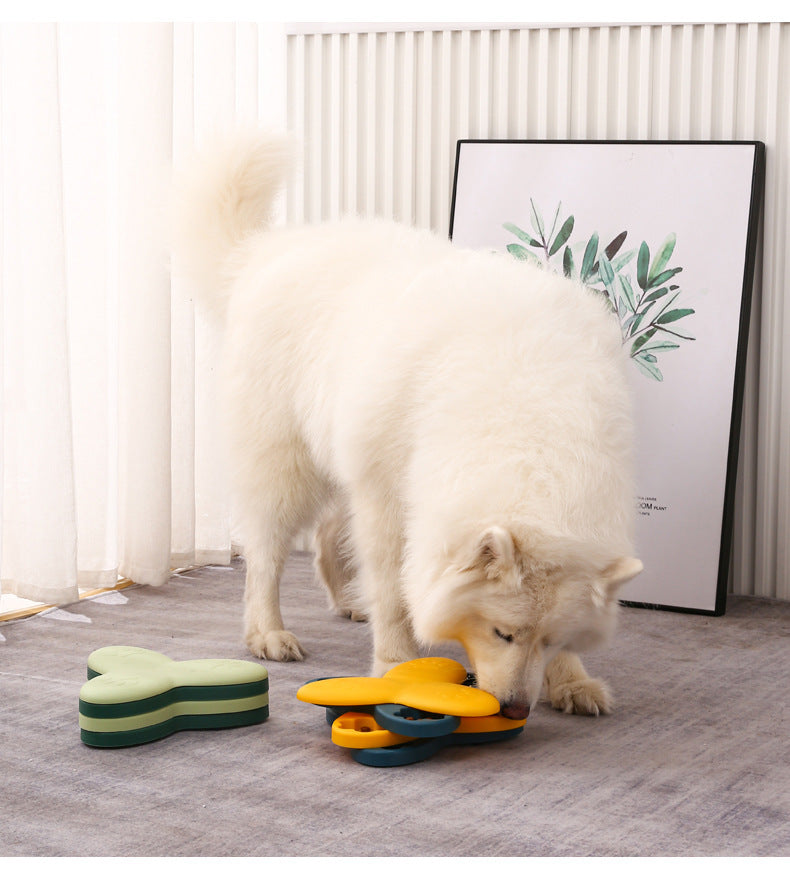 KFX-0609597 Interactive Dog Puzzle Toy with Treat Dispenser for Mental Stimulation and Slow Feeding
