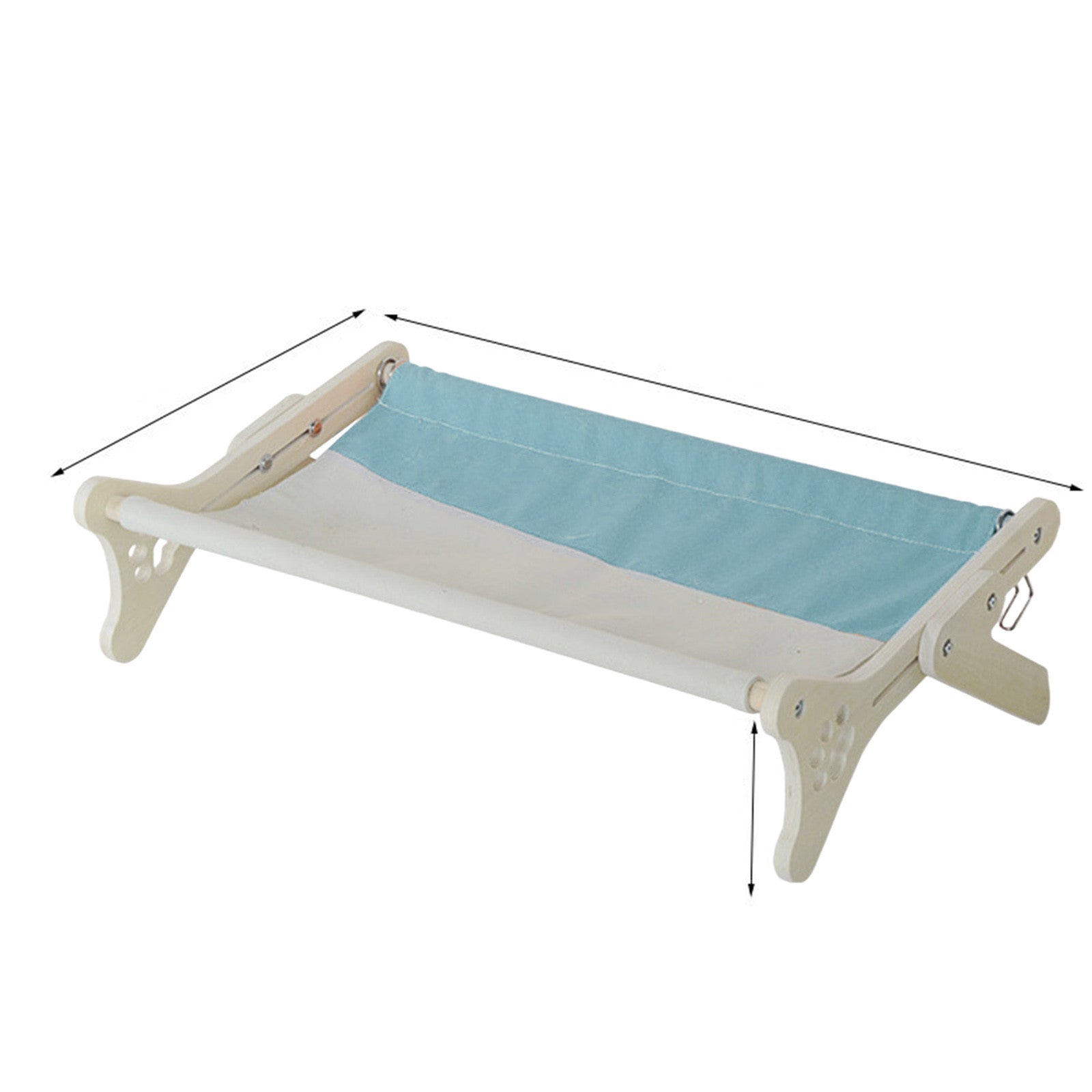 KFX-0610365 Solid Wood One-Piece Cat Hanging Bed for Windowsill Sunbathing 58x37x16cm
