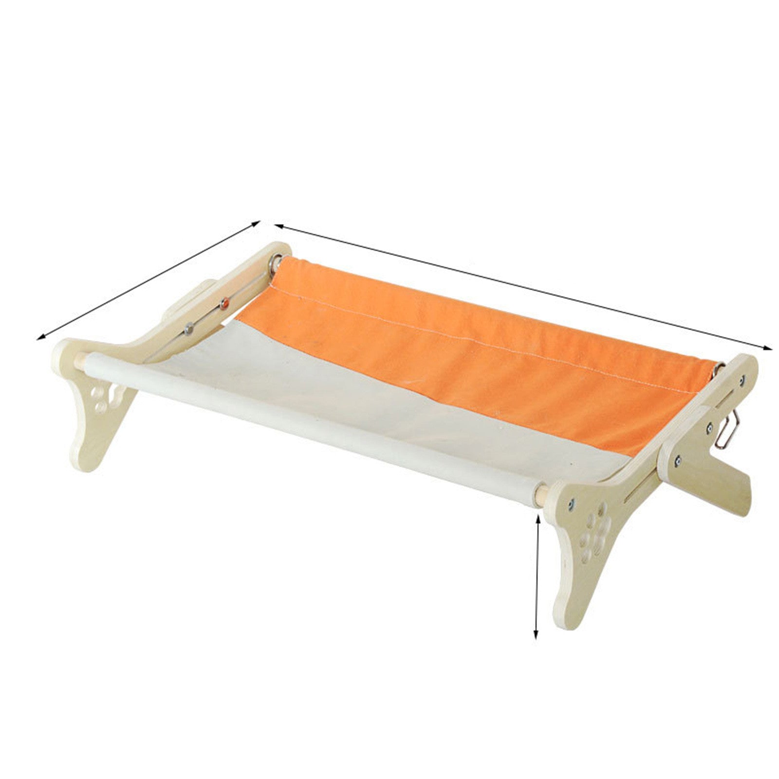KFX-0610365 Solid Wood One-Piece Cat Hanging Bed for Windowsill Sunbathing 58x37x16cm