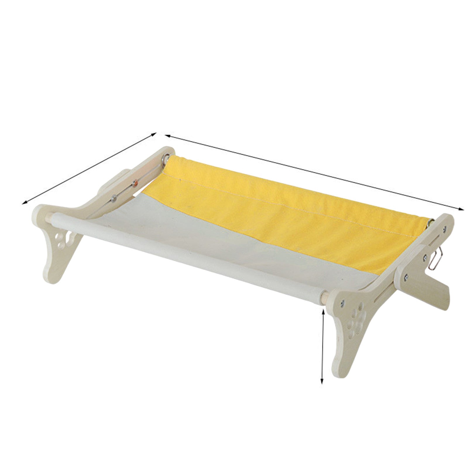 KFX-0610365 Solid Wood One-Piece Cat Hanging Bed for Windowsill Sunbathing 58x37x16cm