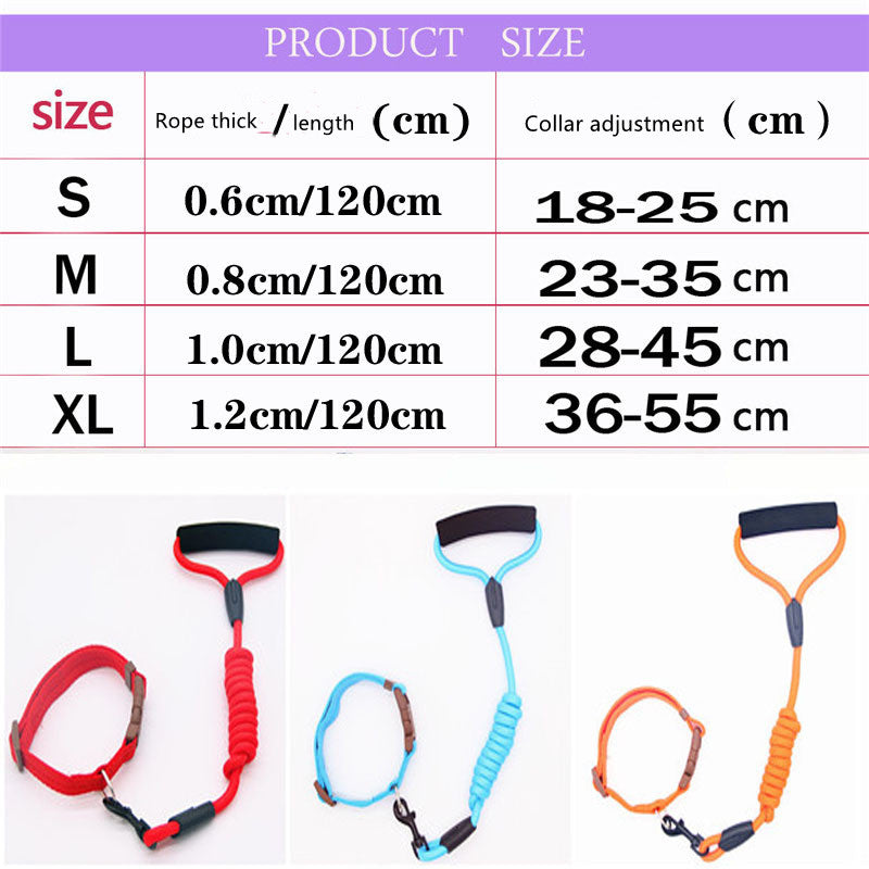 KFX-0611901 Durable Adjustable Pet Leash and Collar Set for All Dog Sizes