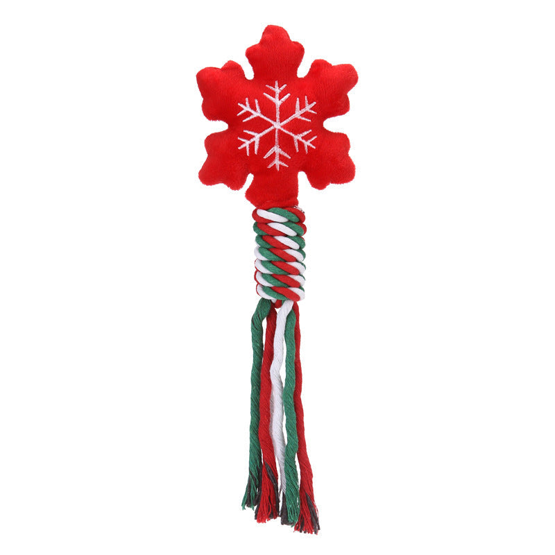 KFX-0613565 Christmas-Themed Cartoon Dog Training and Tooth Cleaning Bite Toy, Durable and Bite Resistant