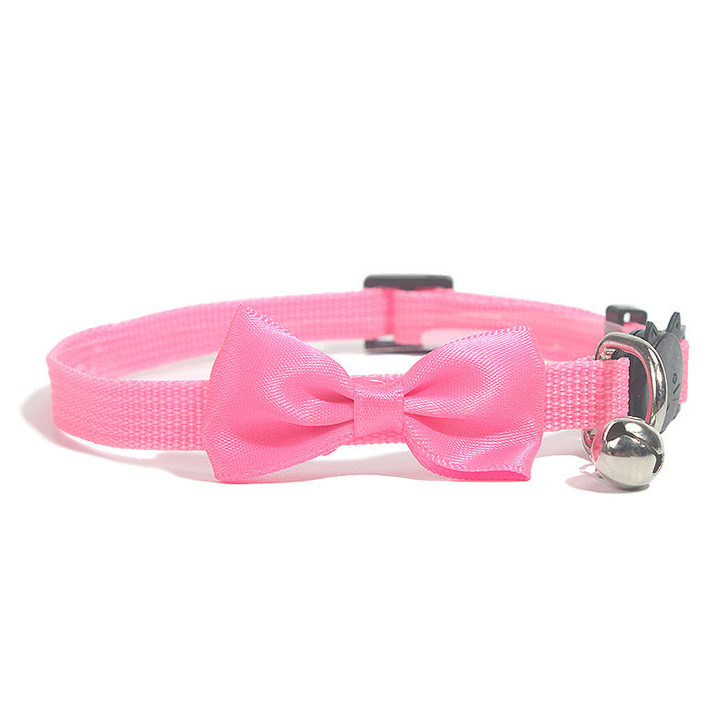 KFX-0614333 Adjustable Multi-Color Striped Nylon Bow Collar with Bell for Cats