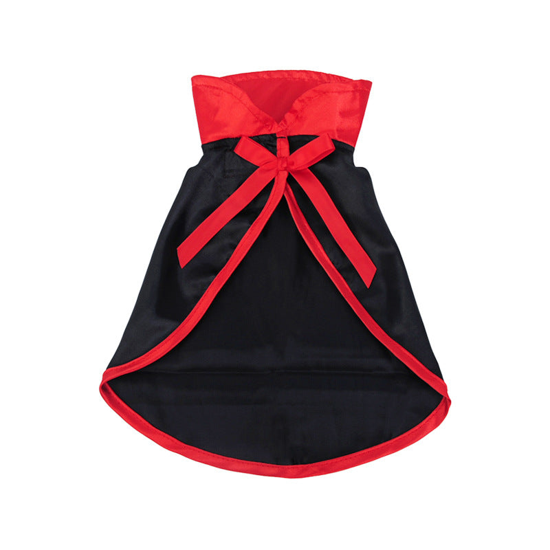 KFX-0614461 New Year's Red and Black Pet Cloak Costume for All Sizes