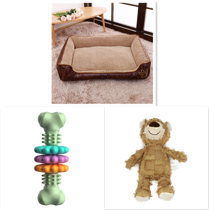 KFX-0616125 Detachable and Washable Dog Cat Mat Bed in Coffee and Beige with Anti-Skid Bottom