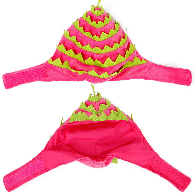 KFX-0616893 Pitaya Fruit Pet Hat for Dogs and Cats - Soft Velvet Costume Headgear for Halloween Celebrations