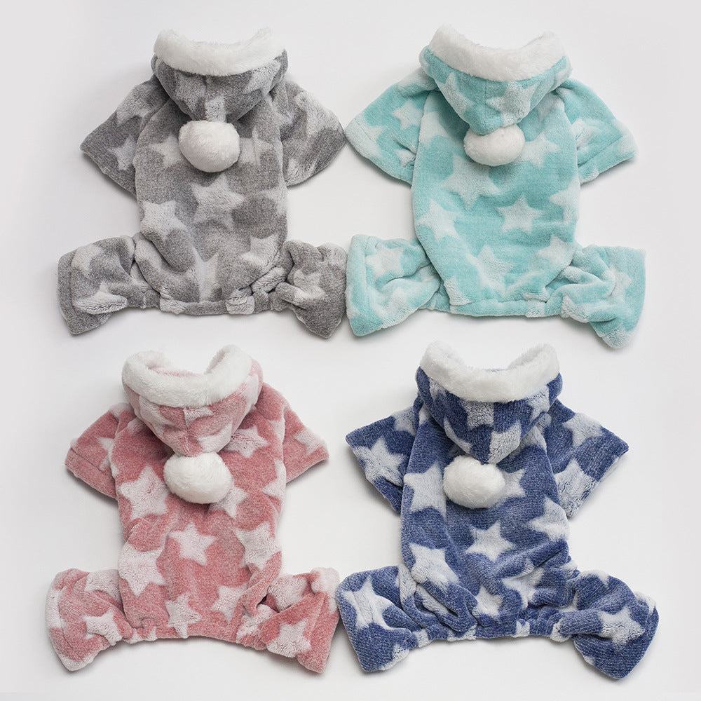 KFX-0618429 Cozy Four-Legged Dog Sweater with Star Print for Small to Medium Pets