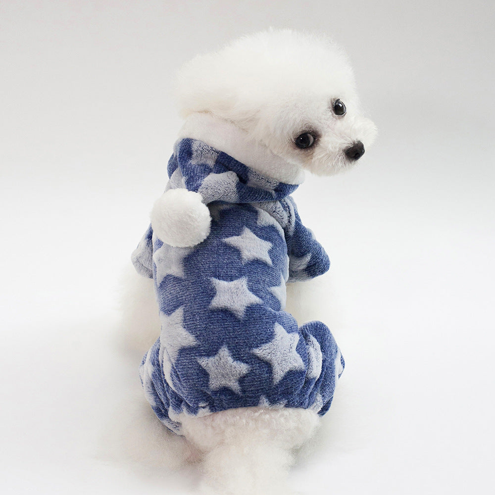 KFX-0618429 Cozy Four-Legged Dog Sweater with Star Print for Small to Medium Pets