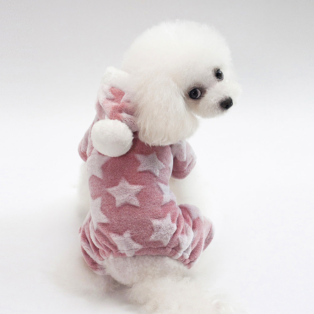 KFX-0618429 Cozy Four-Legged Dog Sweater with Star Print for Small to Medium Pets
