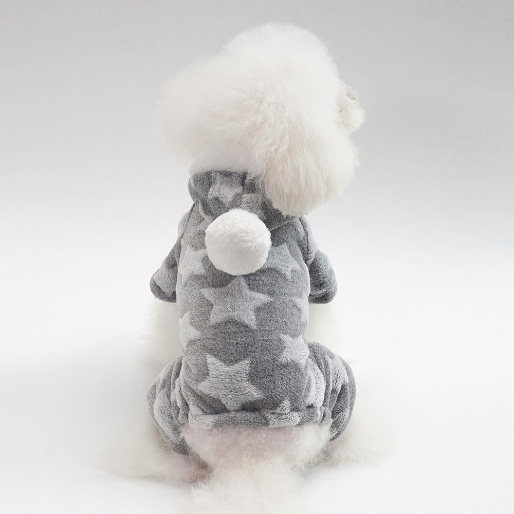 KFX-0618429 Cozy Four-Legged Dog Sweater with Star Print for Small to Medium Pets